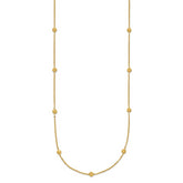 Sophia Jewelers 14K Gold Polished Diamond-Cut Beaded Necklace